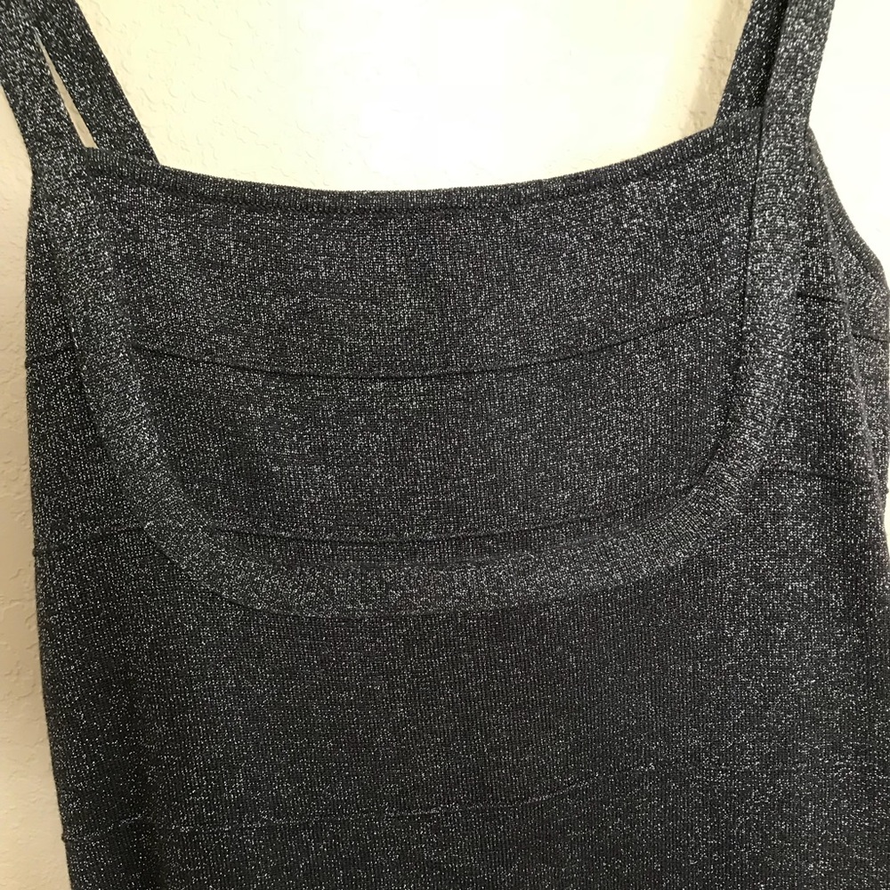 Cashmere Gray Metallic Dress w/ Stitching Detail